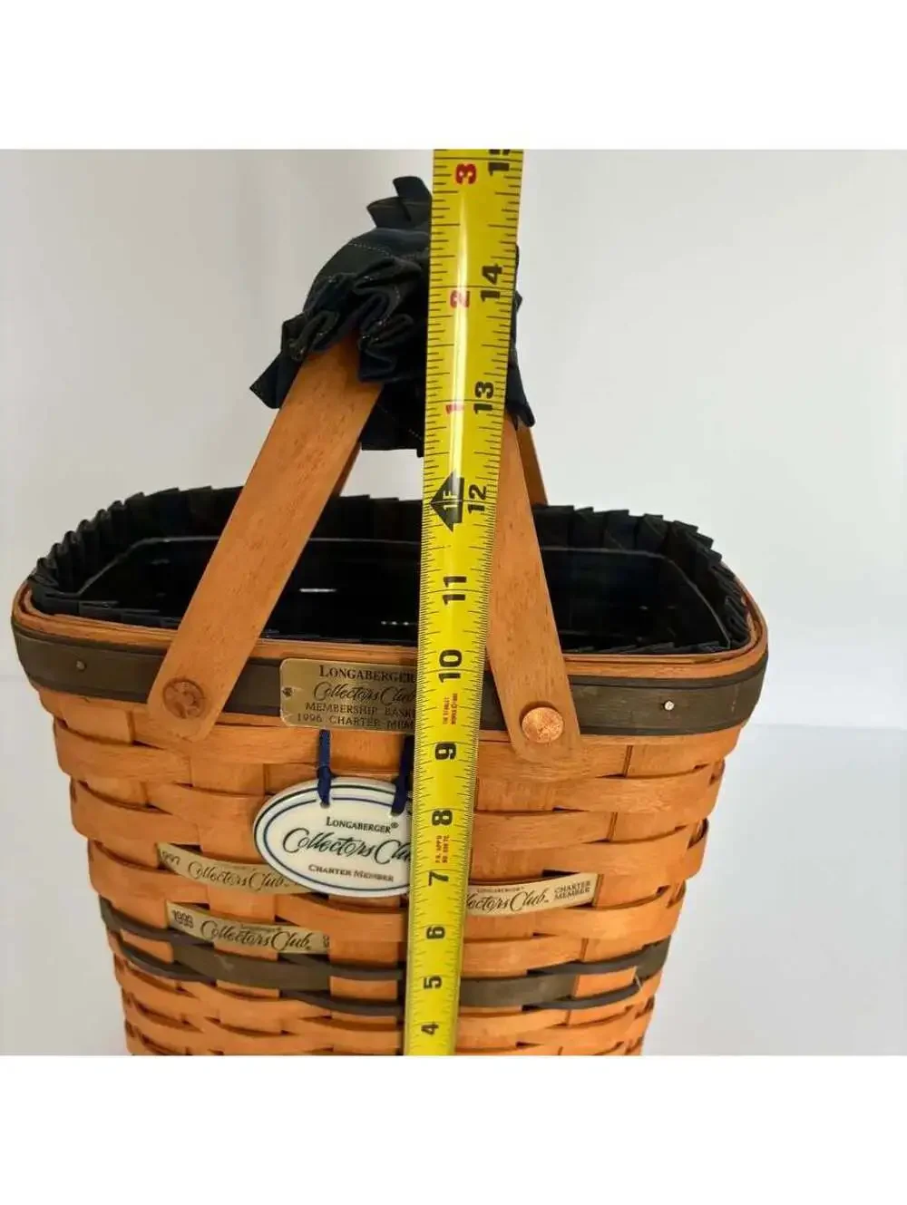 Longaberger 1996 Collectors Club Charter Member Basket Complete w Liner